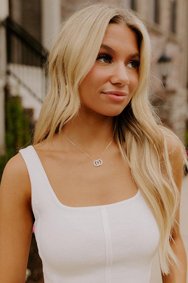 impressions Sweet Smile Cubic Zirconia Necklace in Silver