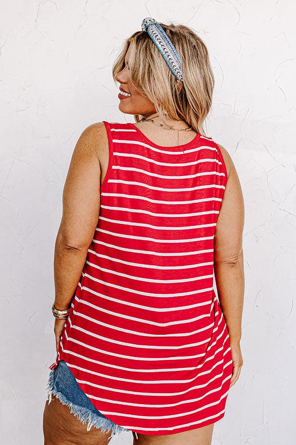 Impressions Sweeter In Stripes Shift Tank In Red Curves