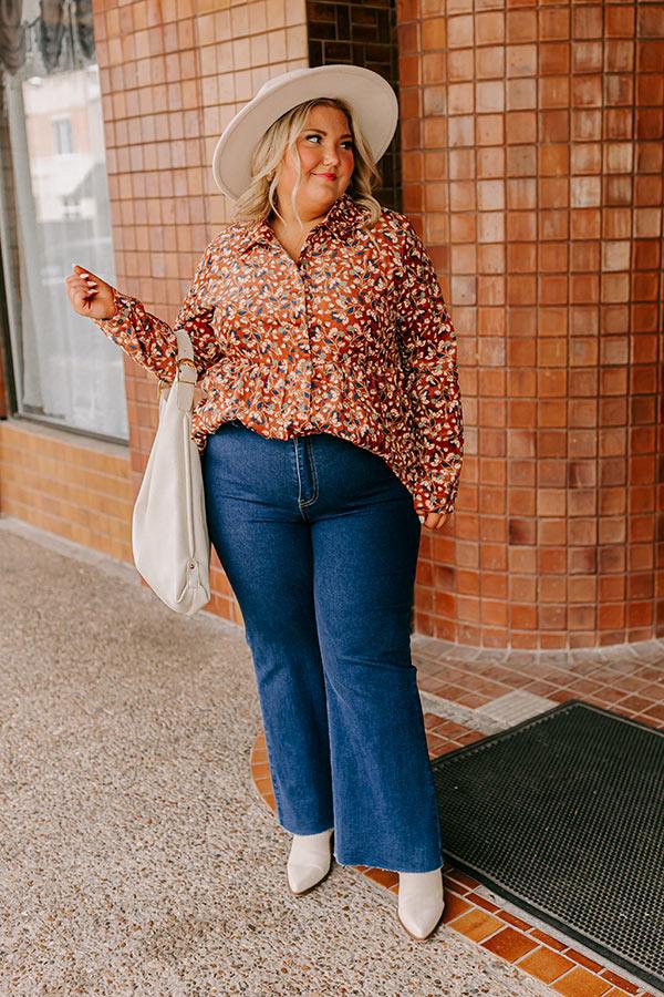 impressions The Adriana High Waist Wide Leg Jean in Dark Wash Curves