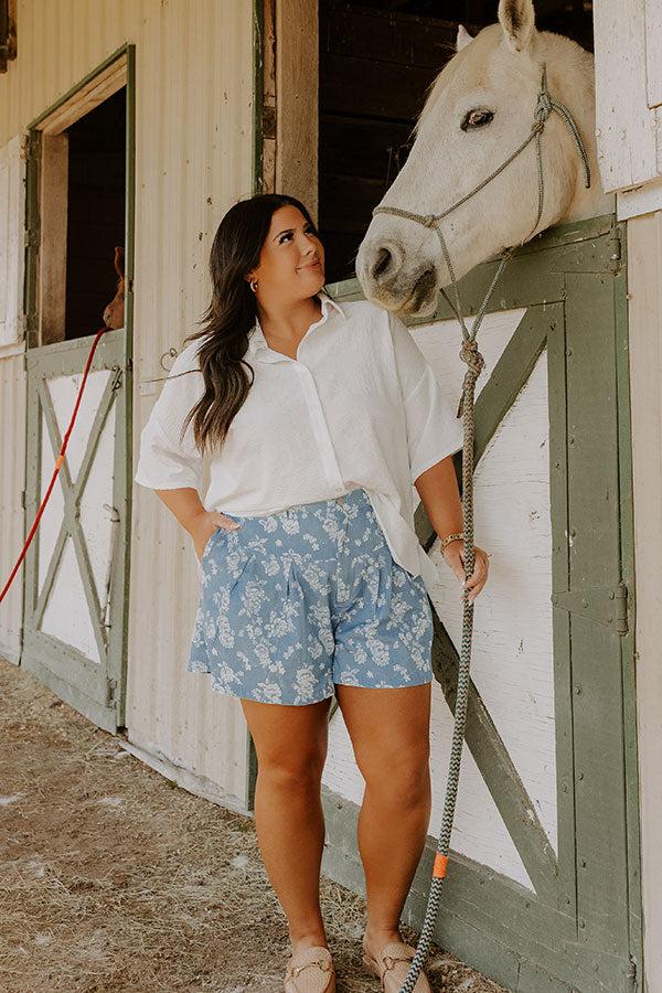 impressions The Allison High Waist Floral Shorts Curves