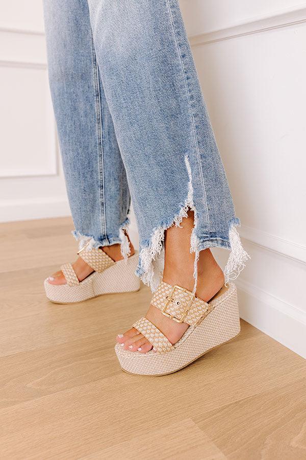 impressions The Amaya Woven Platform Wedge in Natural