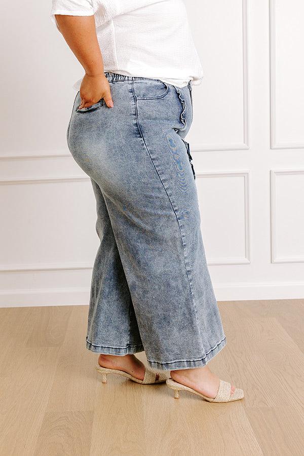 Impressions The Amelia High Waist Wide Leg Jeans Curves