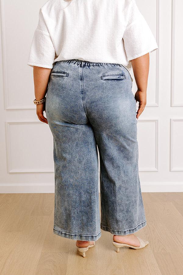 Impressions The Amelia High Waist Wide Leg Jeans Curves