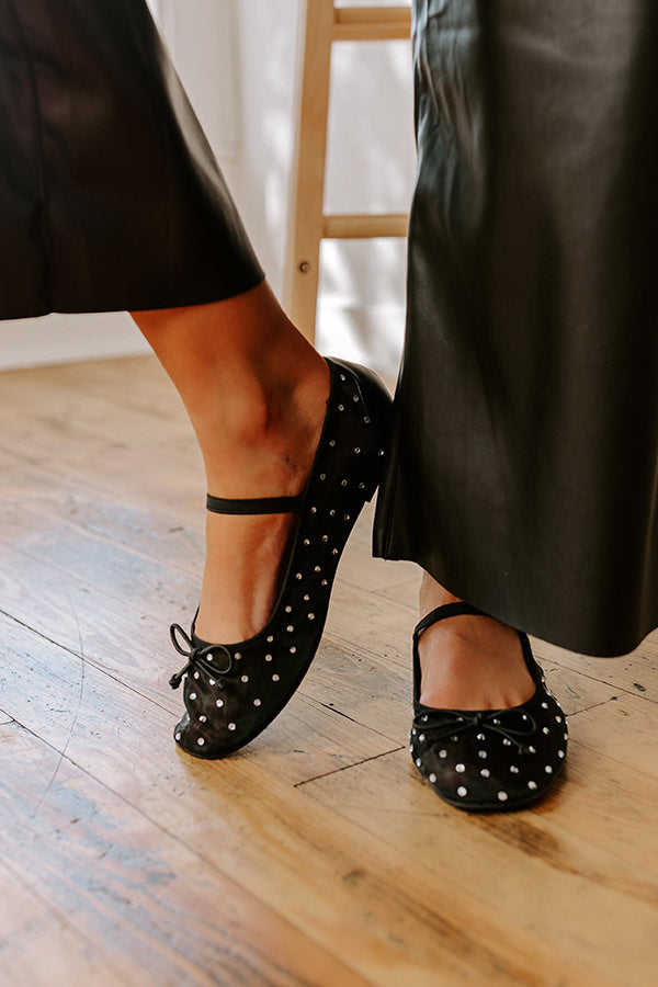 Impressions The Ariel Rhinestone Embellished Flat In Black