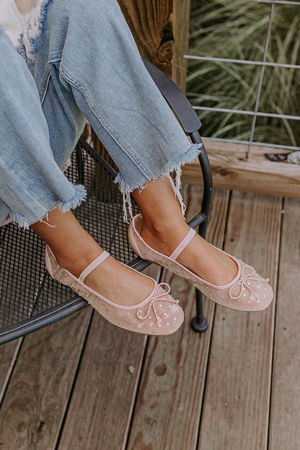 impressions The Ariel Rhinestone Embellished Flat in Natural