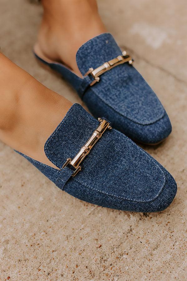 Impressions The Aubrey Denim Mule Loafer In Medium Wash