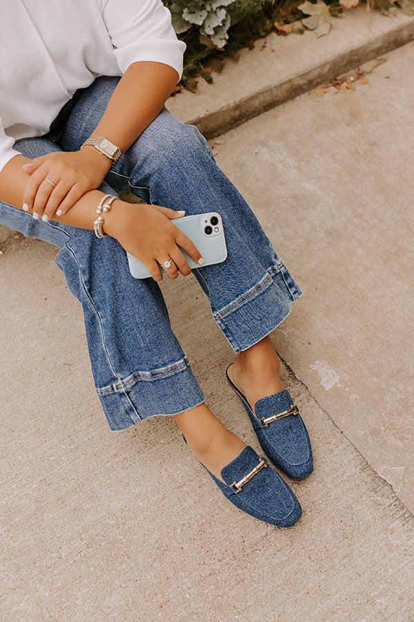 impressions The Aubrey Denim Mule Loafer in Medium Wash