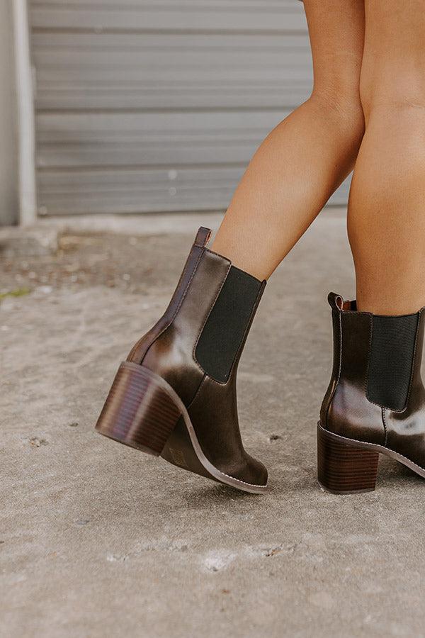 Impressions The Autumn Faux Leather Bootie In Chestnut