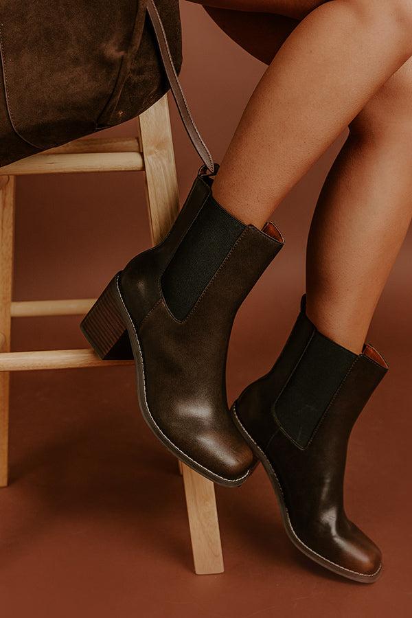 impressions The Autumn Faux Leather Bootie in Chestnut