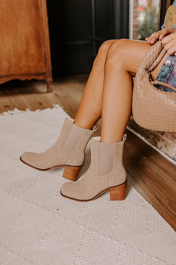 Impressions The Autumn Faux Nubuck Bootie In Iced Latte