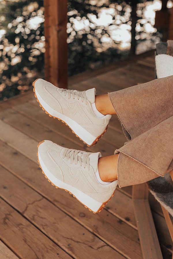 impressions The Blake Corduroy Sneaker in Light Oatmeal