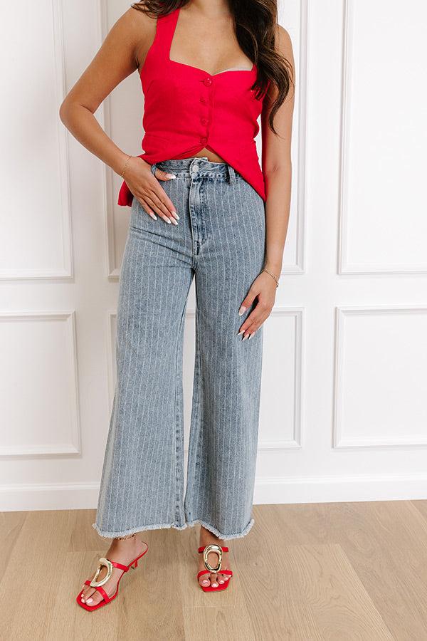 Impressions The Brinley Midrise Wide Leg Stripe Jean