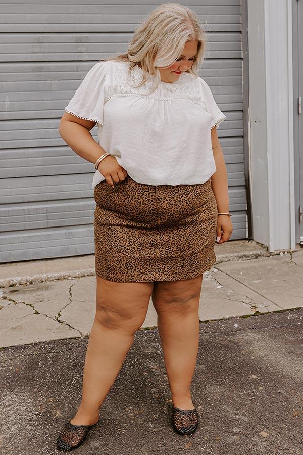 impressions The Carlie High Waist Leopard Mini Skirt Curves