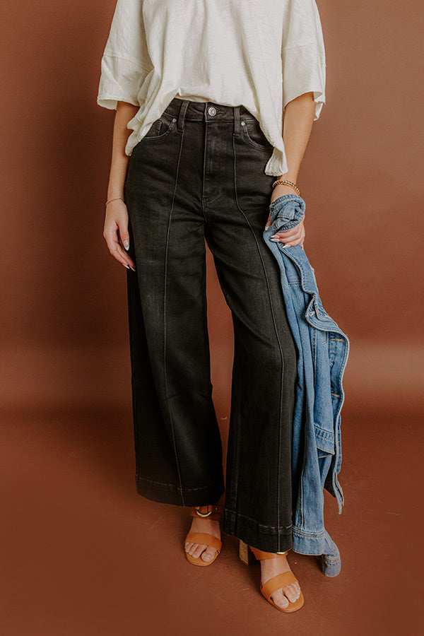 impressions The Carmen High Waist Wide Leg Jean in Black
