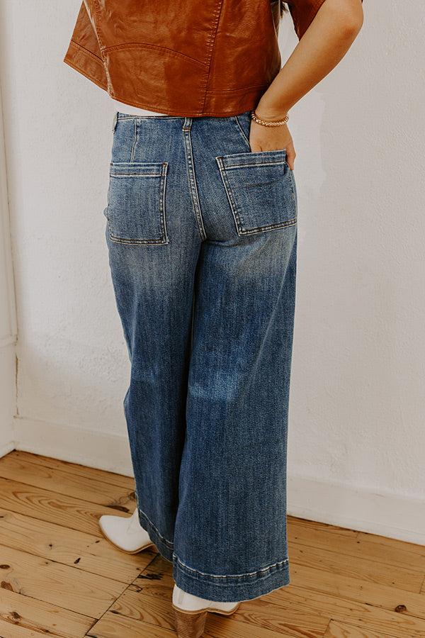 Impressions The Carmen High Waist Wide Leg Jean In Medium Wash