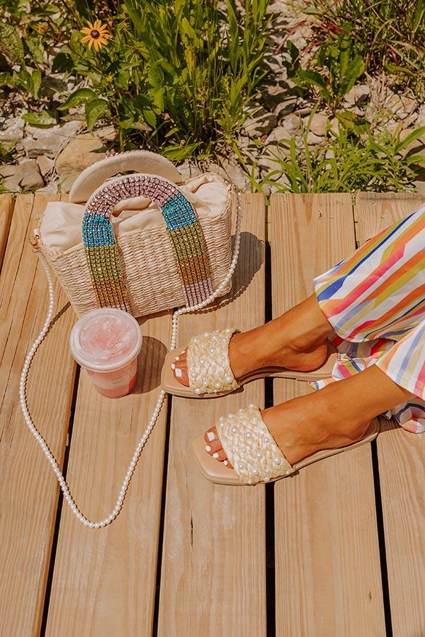 impressions The Clara Pearl Embellished Woven Sandal