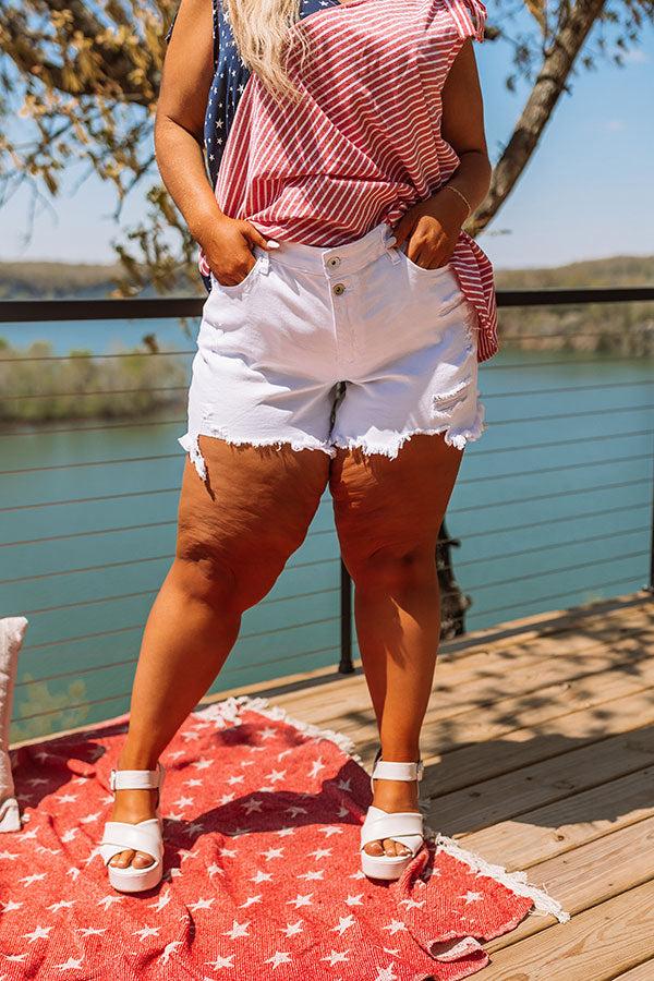 impressions The Craine High Waist Distressed Shorts Curves