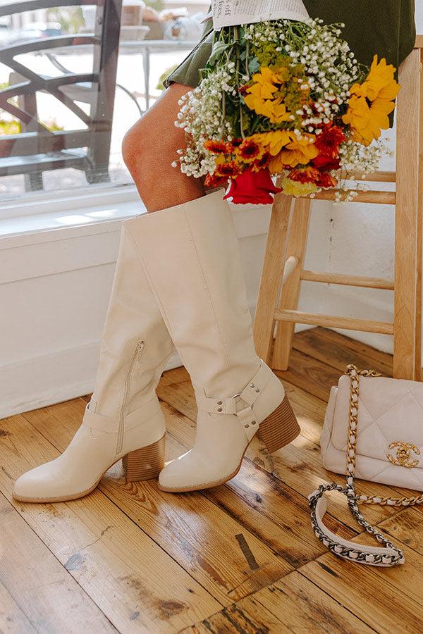 Impressions The Elliana Faux Leather Knee High Boot In French Vanilla