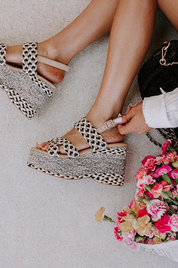impressions The Eloise Woven Platform Wedge in Black