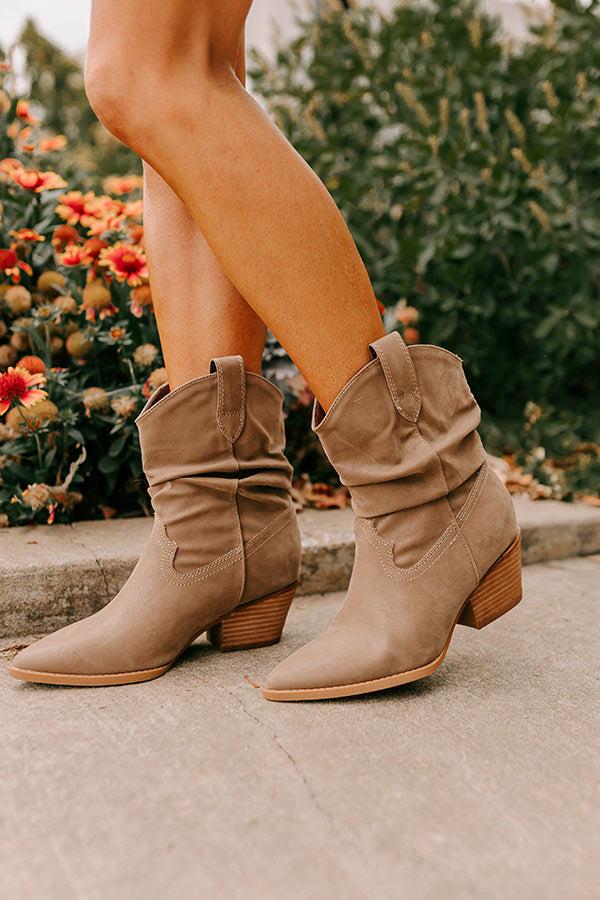 Impressions The Emerson Faux Nubuck Cowboy Boot In Dark Taupe