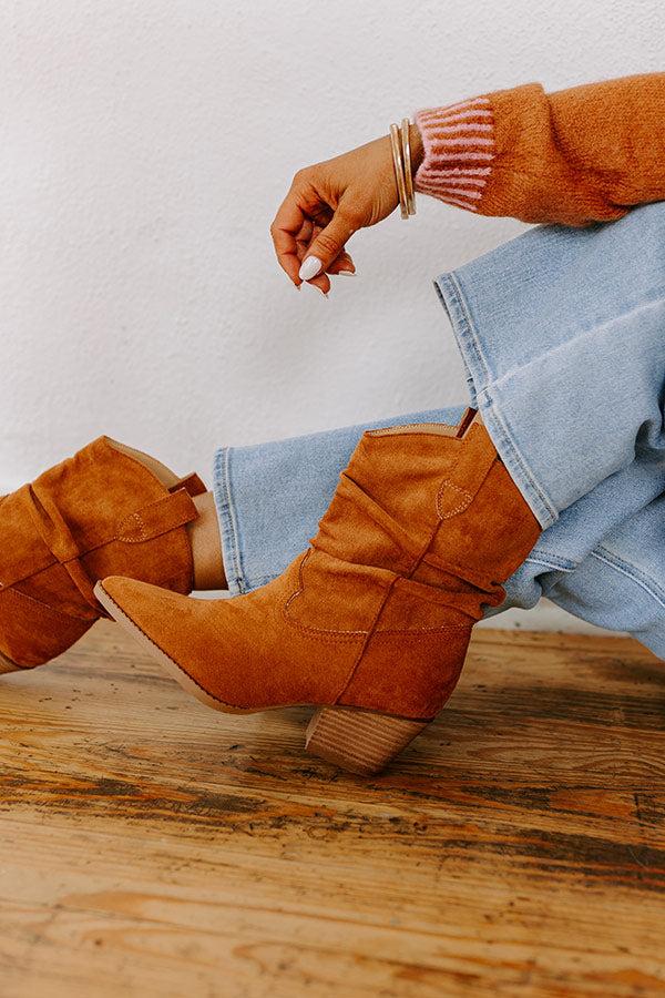 Impressions The Emerson Faux Suede Cowboy Boot In Maple