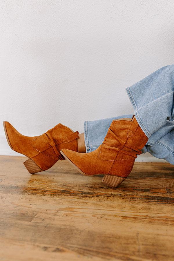 Impressions The Emerson Faux Suede Cowboy Boot In Maple