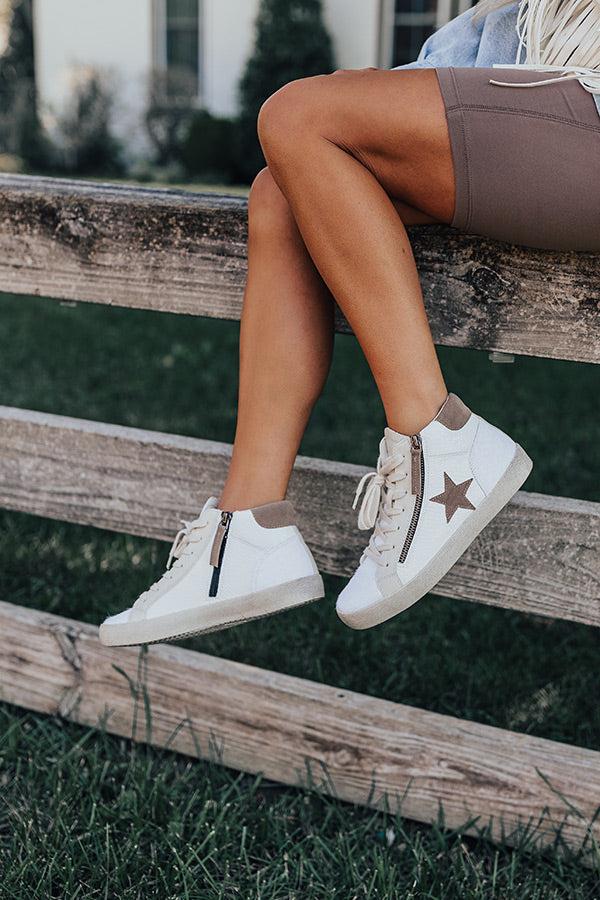 impressions The Eras Vintage Faux Leather Sneaker In White