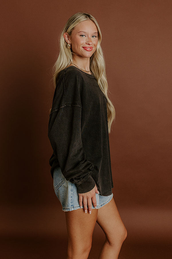 Impressions The Essential Oversized Vintage Wash Tee In Black