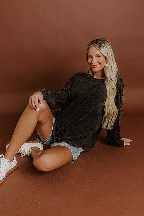 Impressions The Essential Oversized Vintage Wash Tee In Black