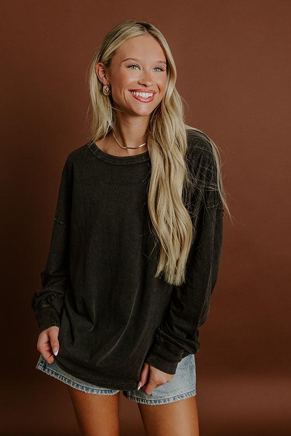 impressions The Essential Oversized Vintage Wash Tee in Black