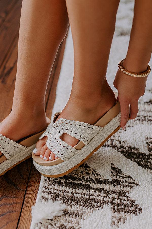 Impressions The Hailey Raffia Woven Sandal In Ivory