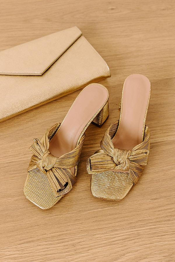 impressions The Hallie Pleated Metallic Heel in Gold
