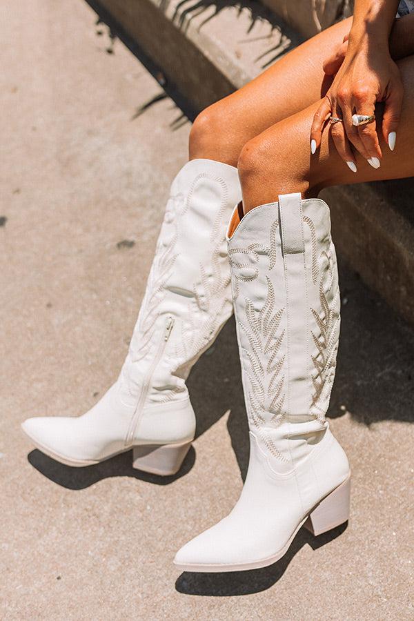 impressions The Harris Faux Leather Cowboy Boot in White