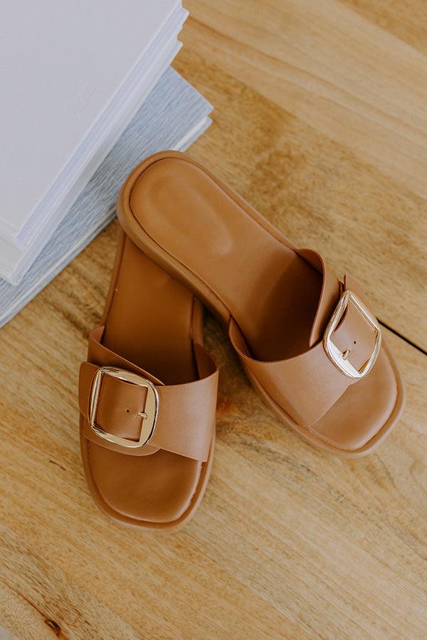 impressions The Isabel Faux Leather Sandal in Camel
