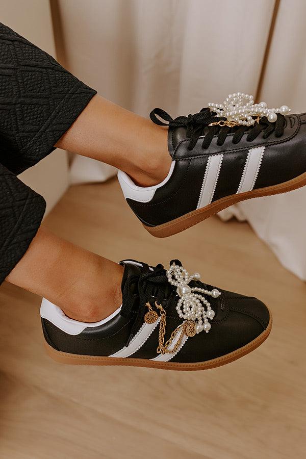 Impressions The Kimber Faux Leather Charm Sneakers In Black