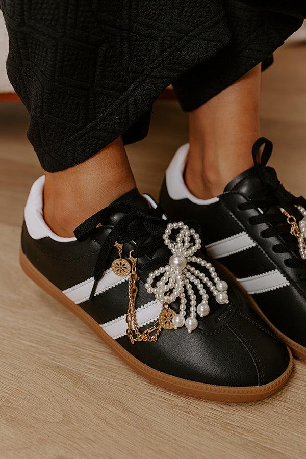 Impressions The Kimber Faux Leather Charm Sneakers In Black