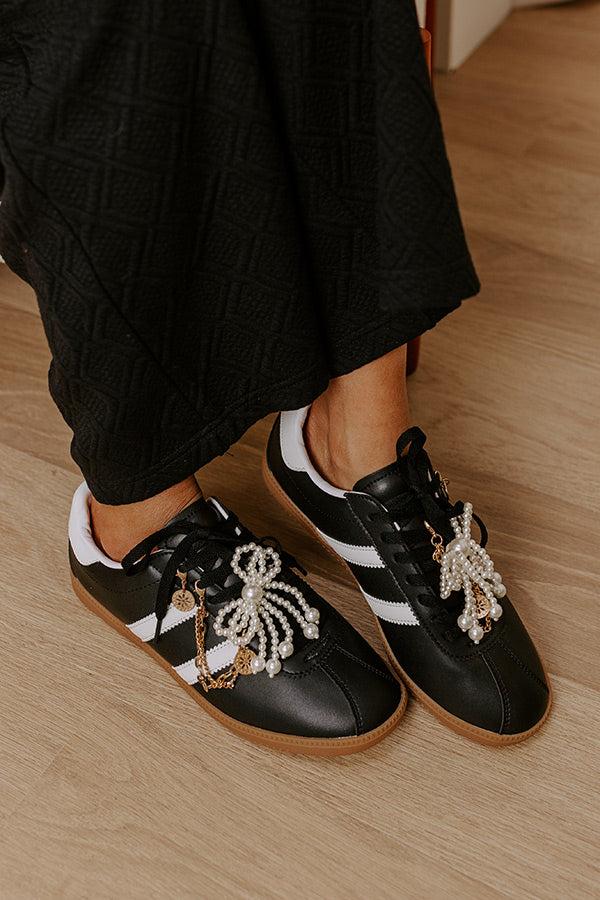 Impressions The Kimber Faux Leather Charm Sneakers In Black