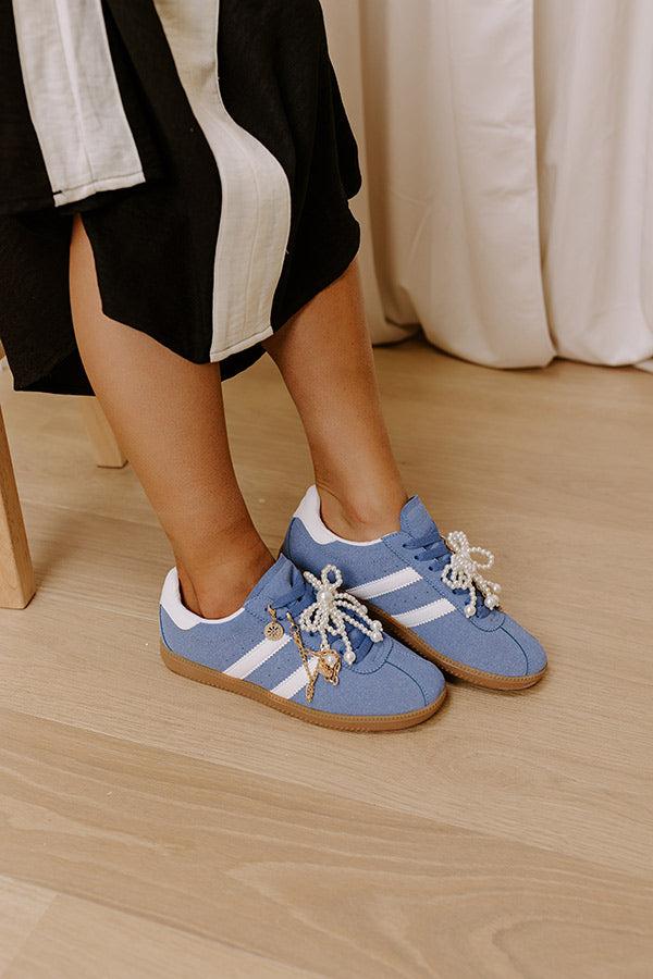 impressions The Kimber Faux Suede Charm Sneakers in Airy Blue