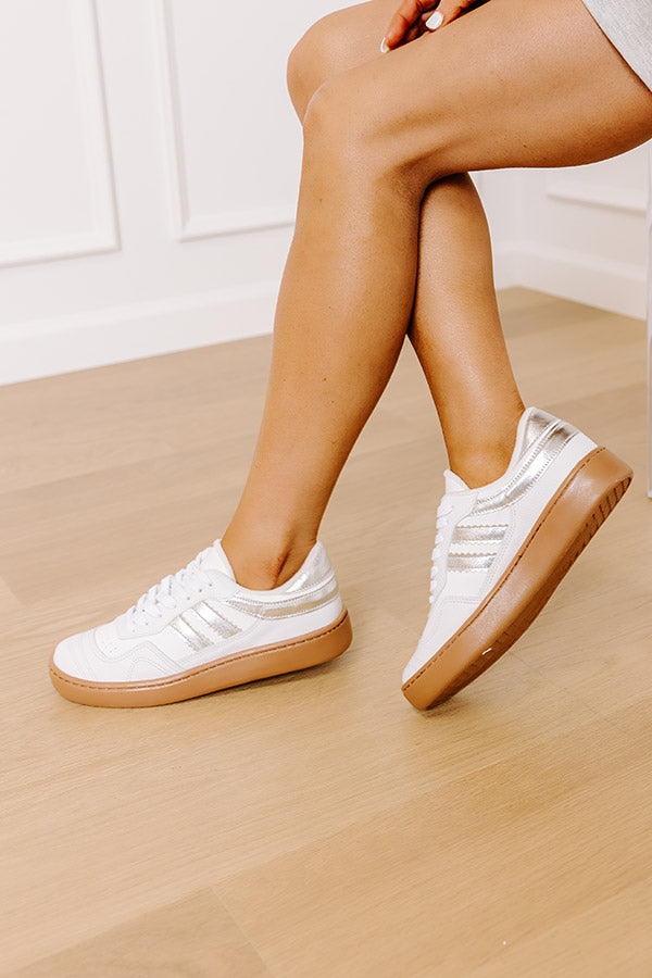 Impressions The Kimberly Faux Leather Sneaker In Silver