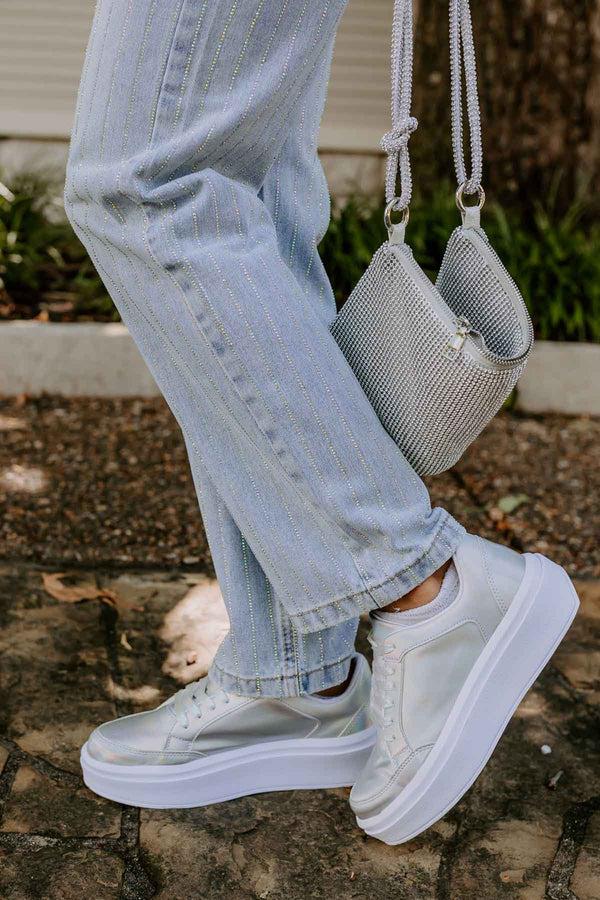 Impressions The Kimora Metallic Sneaker In Iridescent