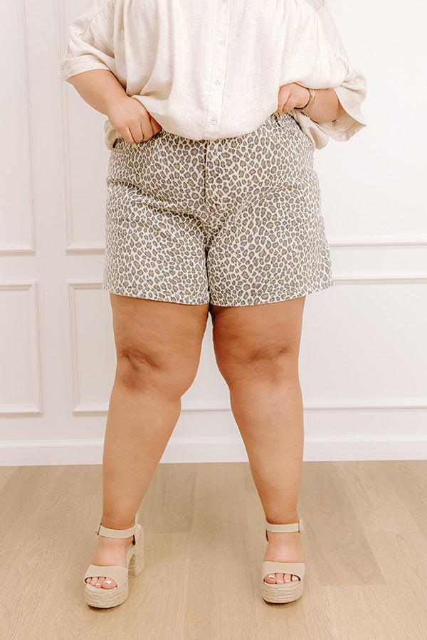Impressions The Libby High Waist Leopard Shorts Curves