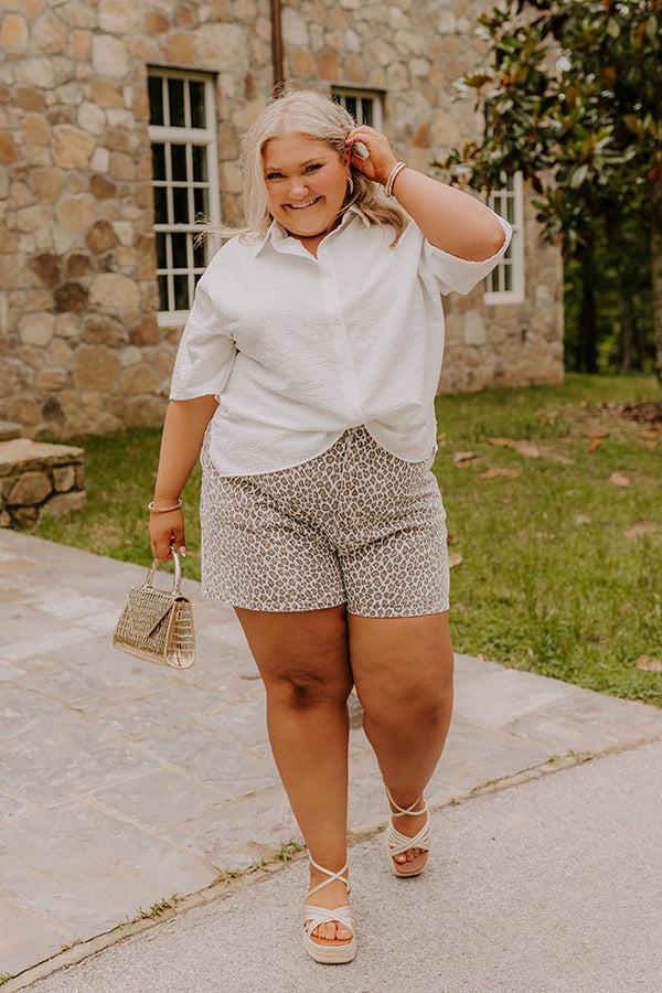 impressions The Libby High Waist Leopard Shorts Curves