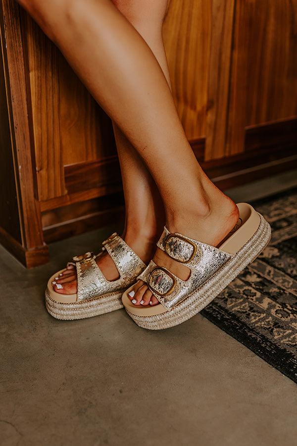 impressions The Livy Metallic Platform Sandal in Gold