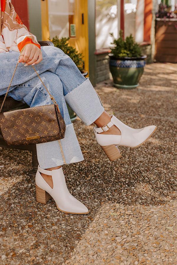 impressions The Madelyn Faux Leather Bootie in Ivory