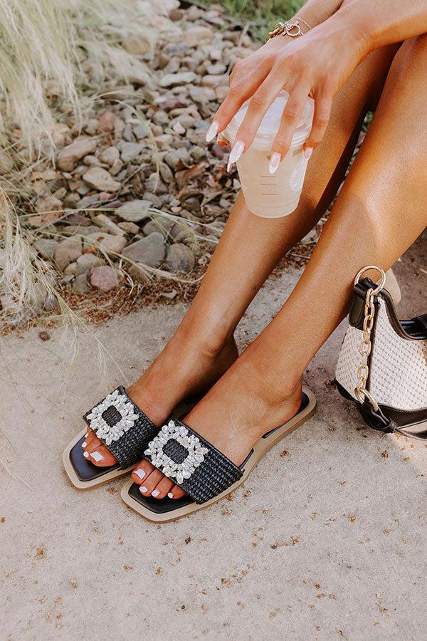 impressions The Natalie Raffia Woven Sandal in Black