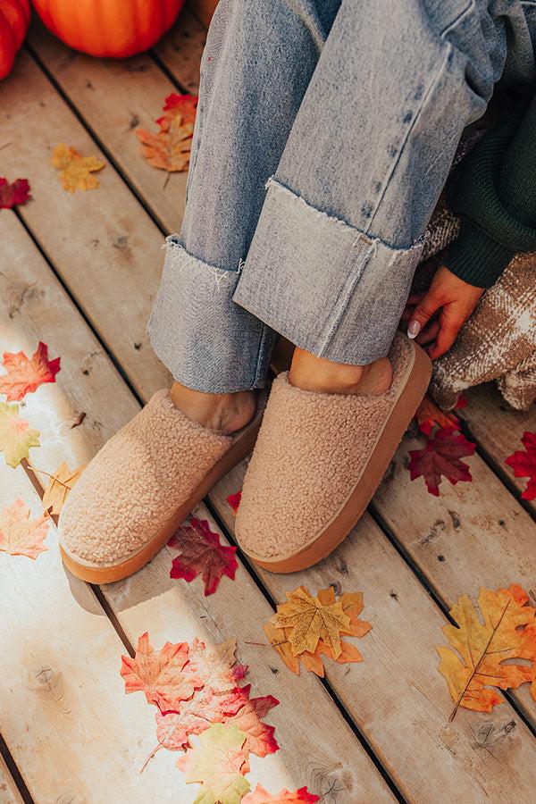 impressions The Serenity Sherpa Platform Slipper in Iced Latte