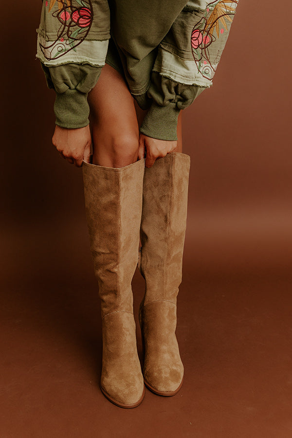 Impressions The Shiloh Faux Suede Knee High Boot In Camel