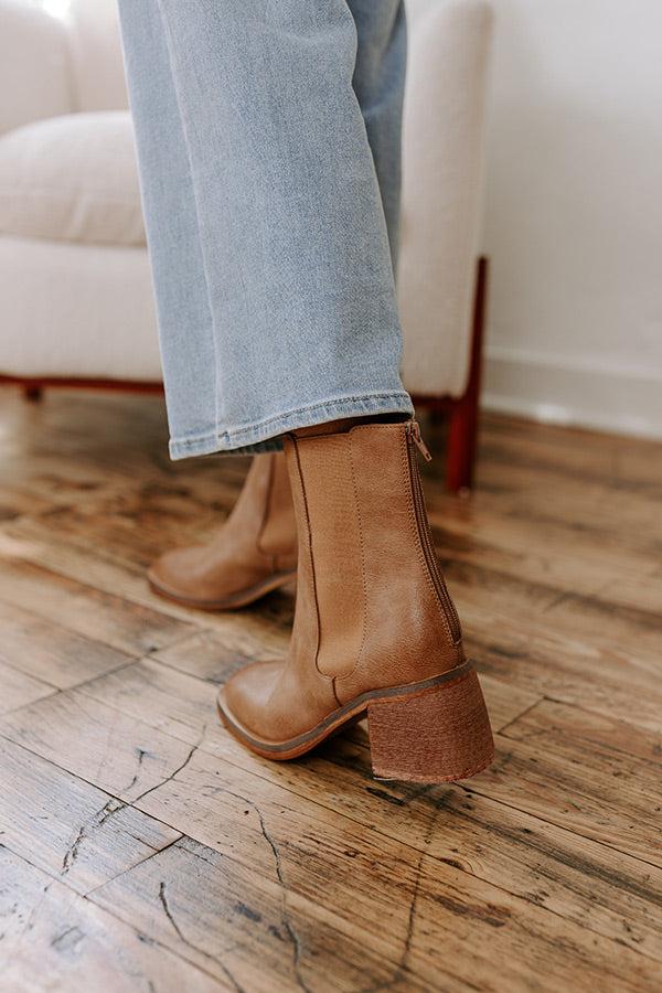 Impressions The Skylar Faux Leather Vintage Boot In Tan