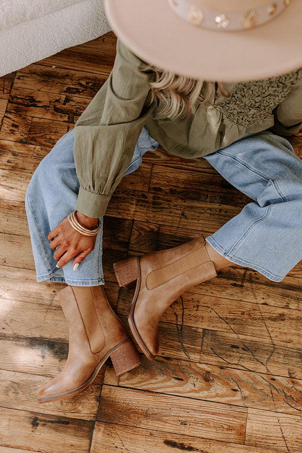 Impressions The Skylar Faux Leather Vintage Boot In Tan