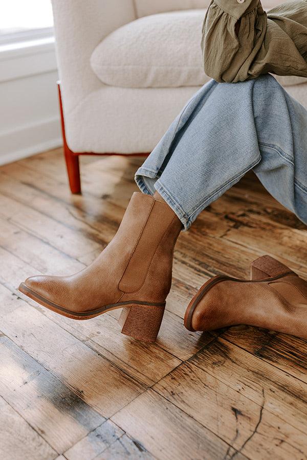Impressions The Skylar Faux Leather Vintage Boot In Tan